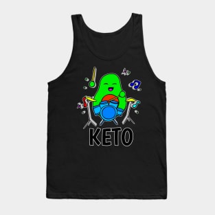 Keto - Funny Avocado Cute Clipart Veggies - Musical Beats Drummer Tank Top